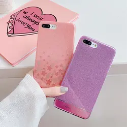 Блестящий чехол для Funda iPhone 11 Pro 7 8 Plus 6 6S силиконовый чехол фиолетовый любовь звезды мягкий TPU чехол для iPhone 11 XR X XSMax Coque