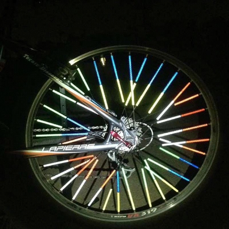 12 шт. велосипед MTB езда для обода колеса установлен клип труба предупреждающий, светоотражающий наружный отражатель полосы света 75 мм