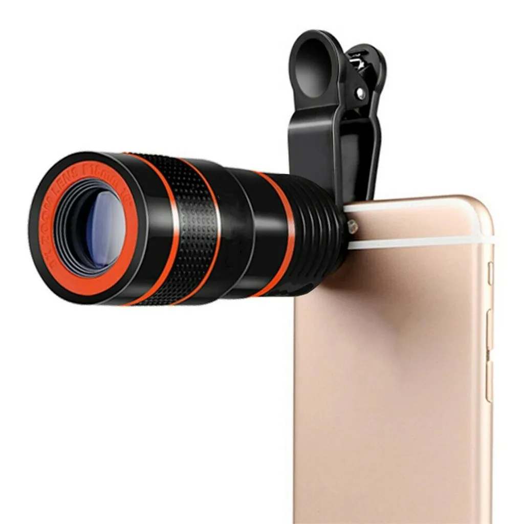 Объектив камеры телефона 12X Zoom для смартфона 2 в 1 HD Монокуляр с двойным