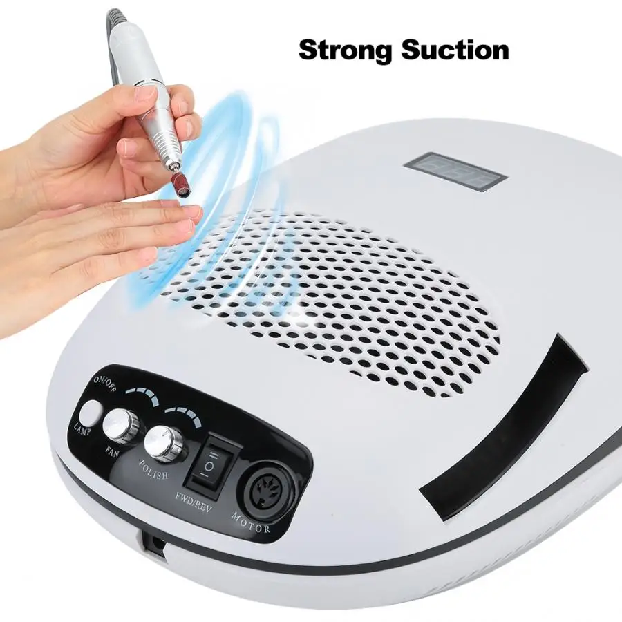 Manicure Machine Nail Vacuum Cleaner Manicure UV Gel Curing Lamp Dryer Electric Nail Drill Machine 100-240V Nails Accessoires