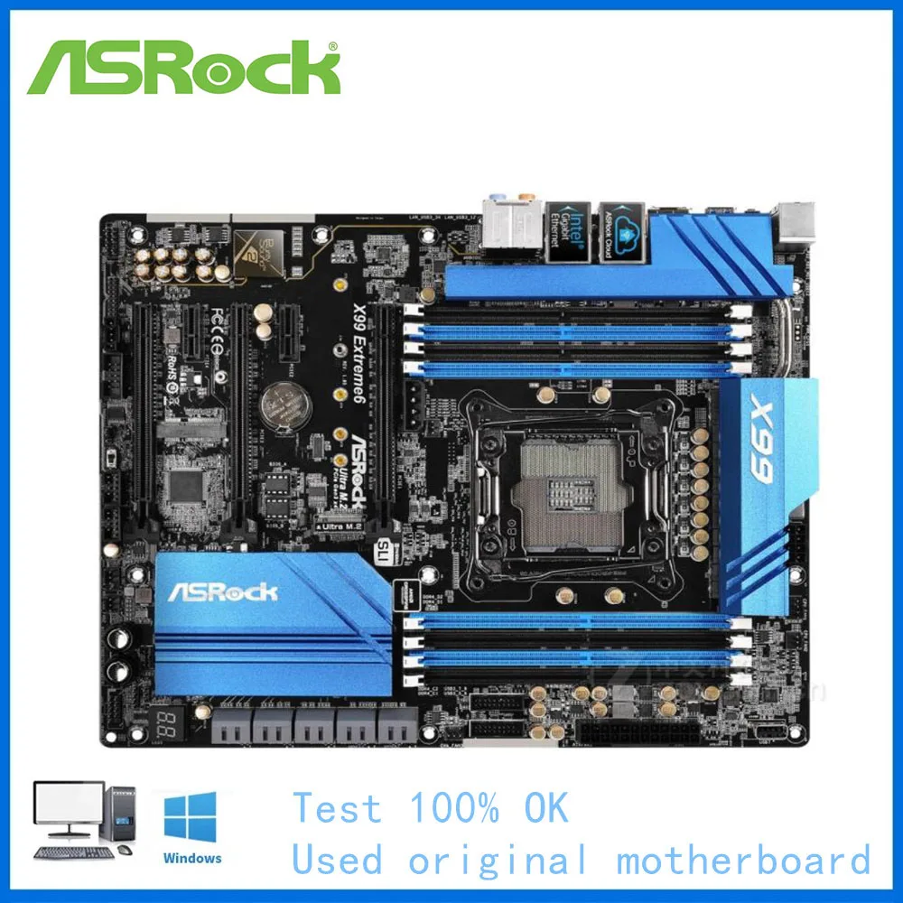 For ASRock X99 EXTREME 6 Motherboard LGA 2011 V3 2011-3 For Intel 