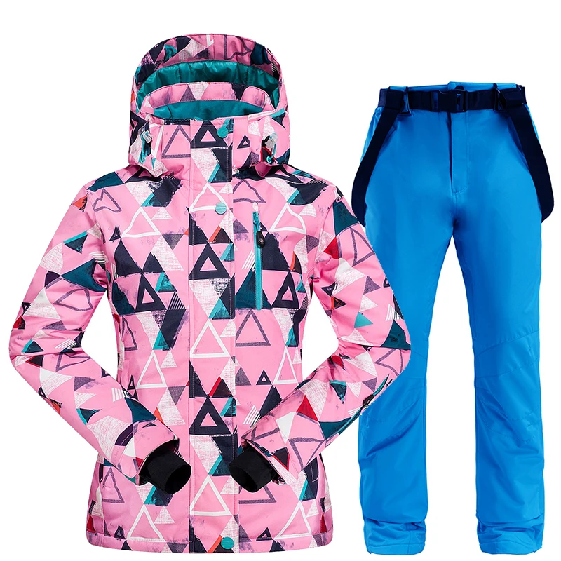 

Warm Ski Suit Women Winter Female Ski Jacket And Pants Waterproof Windproof Breathable Skiing And Snowboarding Suits Snow Set