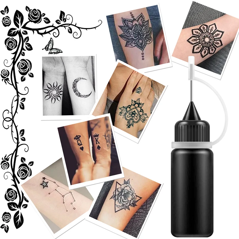 10ml Henna Tattoo Juice Ink Temporary Natural Organic Fruit Gel For Body Paint 6 Colors