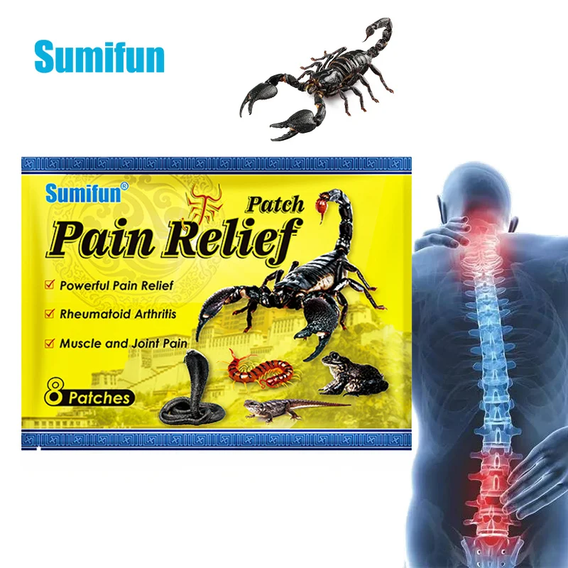 

8Pcs Sumifun Scorpion Venom Pain Relief Patch Herbal Medical Arthritis Rheumatism Painkiller Stickers Muscle Joint Ache Plaster