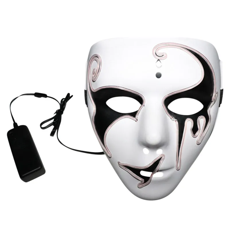 Mask halloween Party Sound Reactive LED Mask Dance Rave Light Up Adjustable Mask Rave Adults maskeren dropshipping S18#N (8)