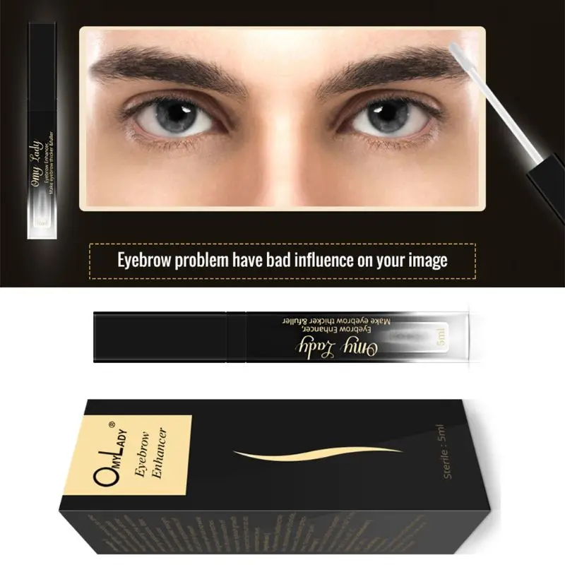 5ml Natural Eyebrow Growth Enhancer Serum Long Thicker Hair Essence Liquid Tool