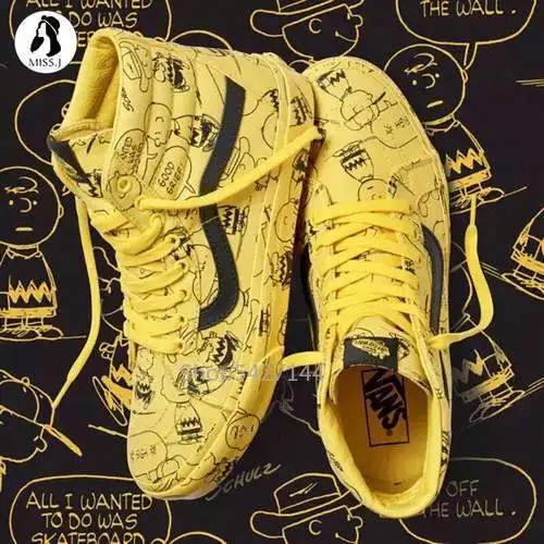 Vans Classic Skateboarding Shoes Unisex High-top Sneakers PEANUTS Snoopy  Cartoon Athletic Shoes Mens Womens Weight lifting shoes