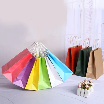 

New paper bag mini Stand up Colorful Polka Dot Bags 21x15x8cm Favor Open Top Gift Packing paper Treat gift Bag wholesale