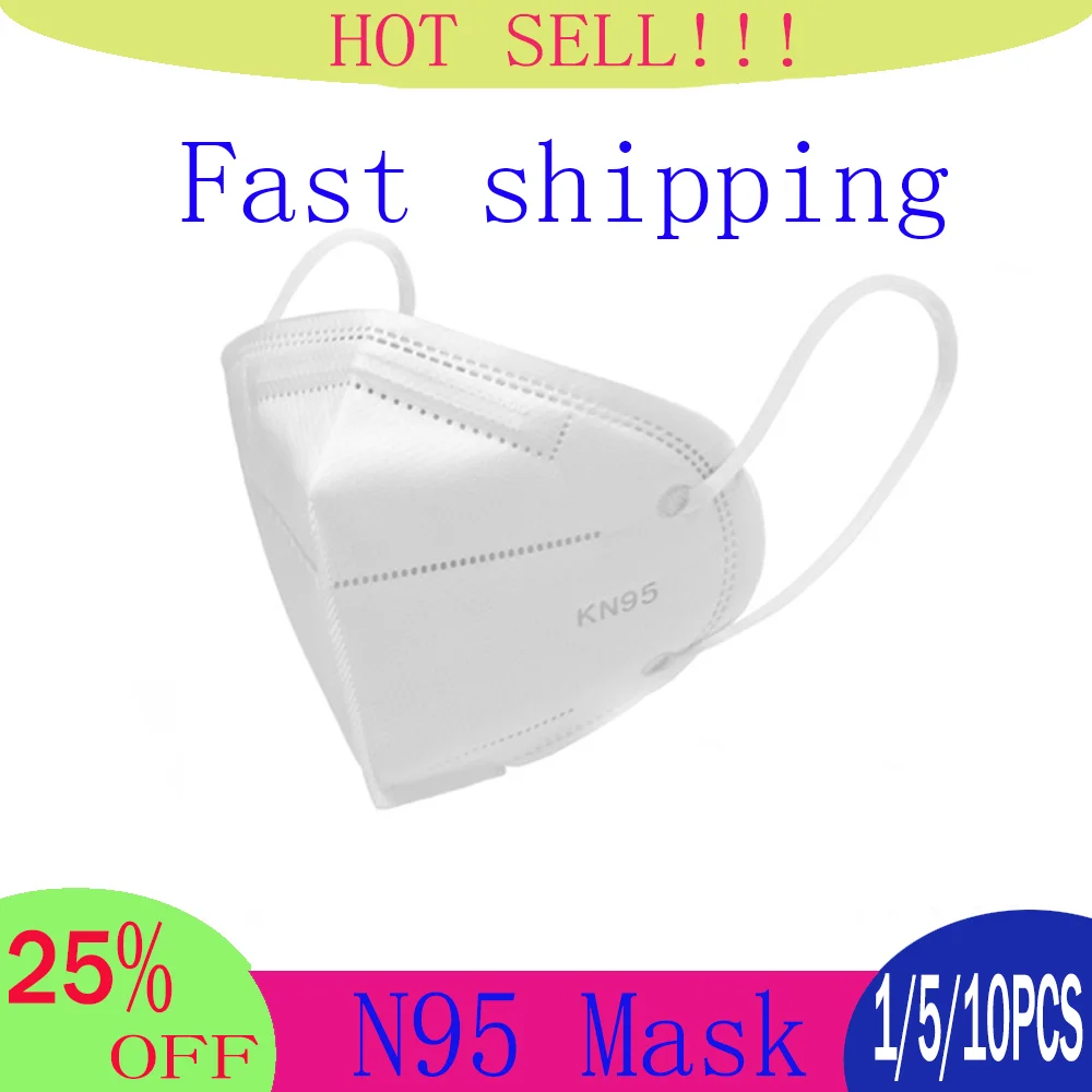 

FPP2 N95 face masks 6 Layers Mask Bacteria proof Anti Infection Mask Particulate Mouth Respirator Anti PM2.5 Safety Dust Mask