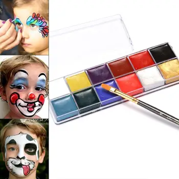 

Tattoo Face Palette Body Paint Make Up Oil Painting Art Halloween Party Fancy Waterproof Beauty Makeup Brush Eyeshadow Kit