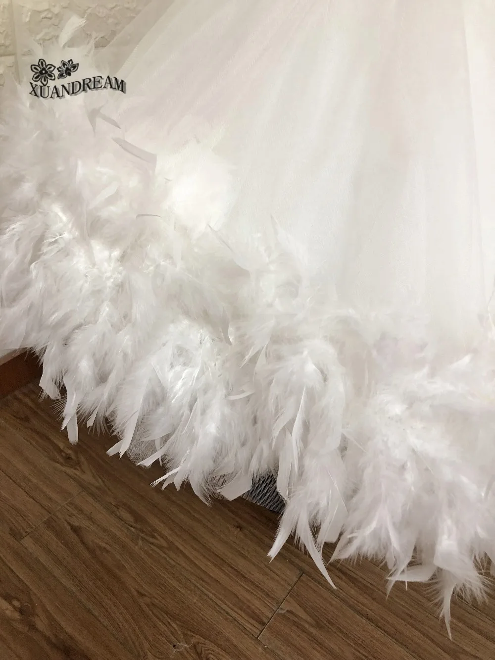 Красивое детское платье primera comunion vestidos de primera comunion, Пышное Бальное Платье с перьями и цветами, платья для девочек XD-125