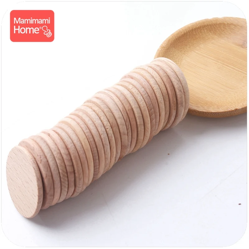 Mamihome 500 шт 37 мм детская деревянная заготовка для прорезывателя дисков бука монеты BPA бесплатно DIY Соска-подвеска детские товары жевательный деревянный чипборд