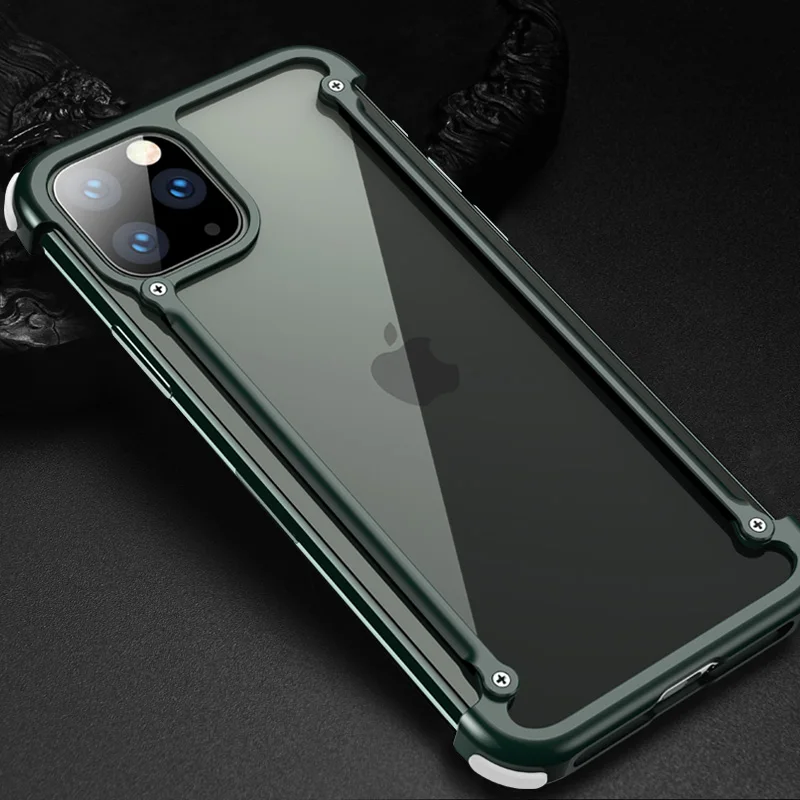 Алюминиевый металлический бампер Oatsbasf для Apple iPhone 11/Pro/Max, Роскошный чехол-подушка безопасности, Жесткий Чехол для iPhone 11 - Цвет: Зеленый