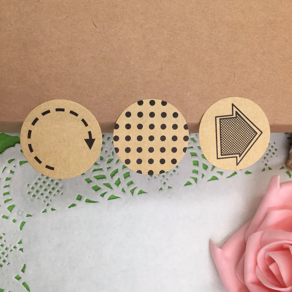

5000pcs/lots Vintage series Round Kraft paper Sticker for Handmade Products Gift seal sticker label Adhesive Stickers
