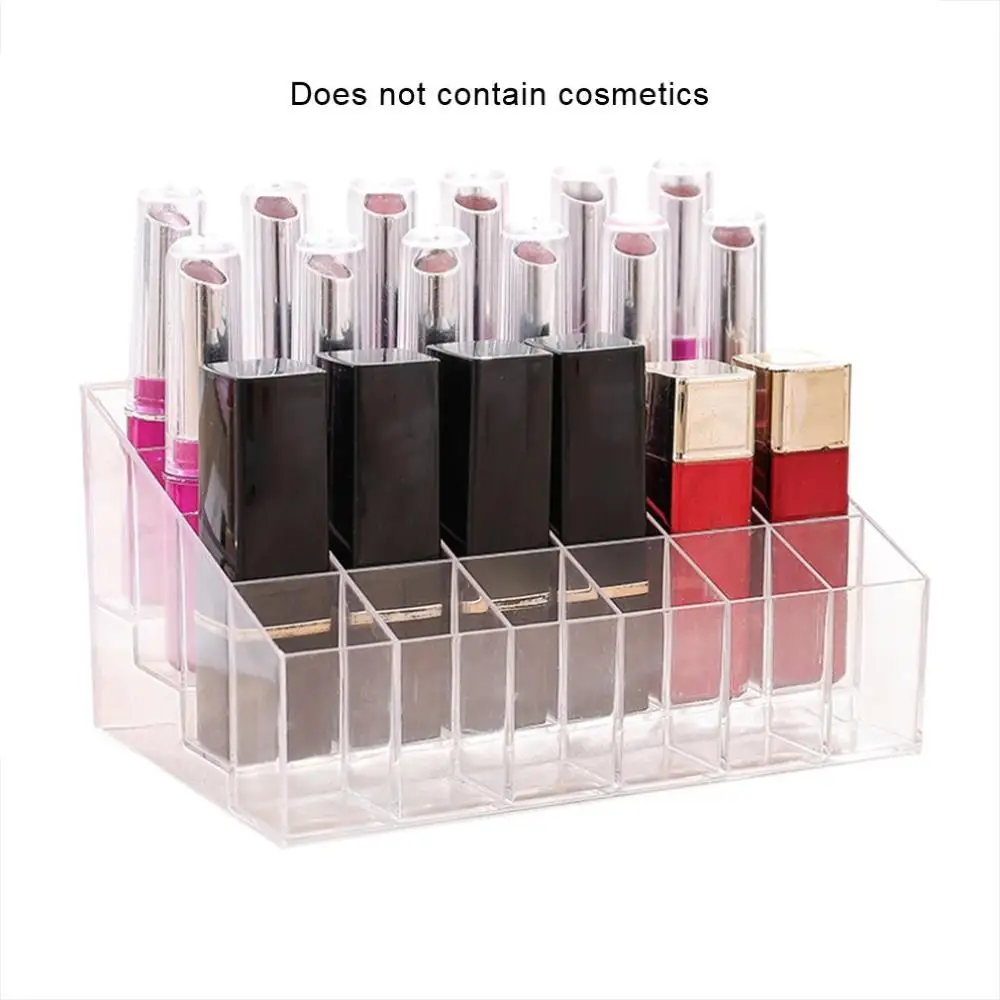 

24 Lipstick Display Stand Small Nail Polish Lipstick Holder Transparent Cosmetic Desktop Storage Box Sample Rack