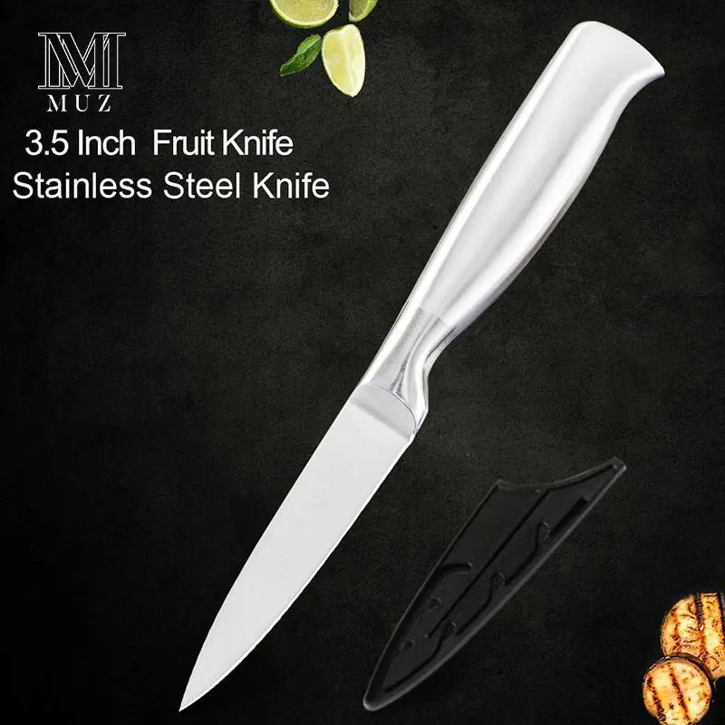 3.5 inch Fruit Knife Набор кухонных ножей из нержавеющей стали, кухонные аксессуары, держатели из нержавеющей стали, нож для очистки овощей, Santoku, нож для нарезки хлеба, шеф-повара - Цвет: 3.5 inch Fruit Knife