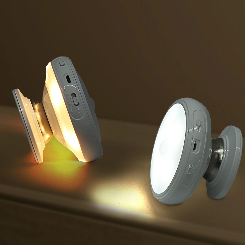  CLAITE 360 Degree Rotating Rechargeable LED Night Light Security Wall Lamp Motion Sensor Light for  - 32973022635