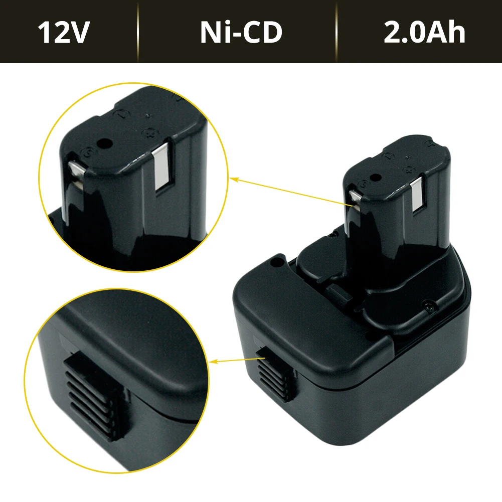 2 шт./лот 12V Ni-CD 2.0Ah Перезаряжаемые Батарея для экскаватора Hitachi EB1214S EB1212S Eb1220BL Eb1230hl Eb1230x Eb1233x DS 12DVF3 DS 10DVA