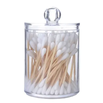 

Cotton Swab Pad Desktop Storage Box Transparent Acrylic Cosmetics Plastic Storage Box Makeup Tool Kit MKXJ