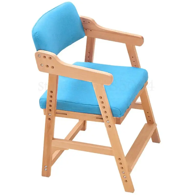 Solid Wood Child Learning Chair Seat Home Sitting Correction Chair Stool Can Be Raised And