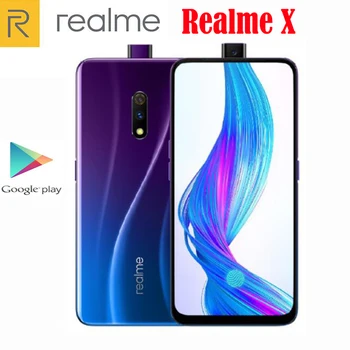 

New Original Realme X Smartphone 4G RAM 64G ROM Snapdragon 710 Octa Core 6.53inch 3765Mah 48MP+5.0MP Rear camera google play