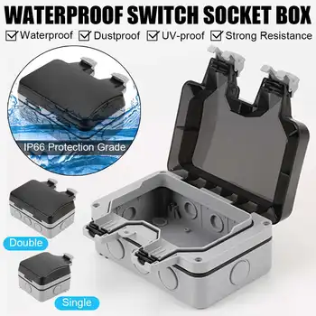 

NEW Single/Double Wall Socket Waterproof Box Plate Panel Switch Protection Cover IP66 Weatherproof Waterproof Outside Use