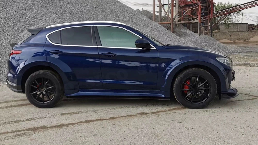 Боковые юбки для Alfa Romeo Stelvio 2017 2018 2019 фартуки из углеродного волокна/детской
