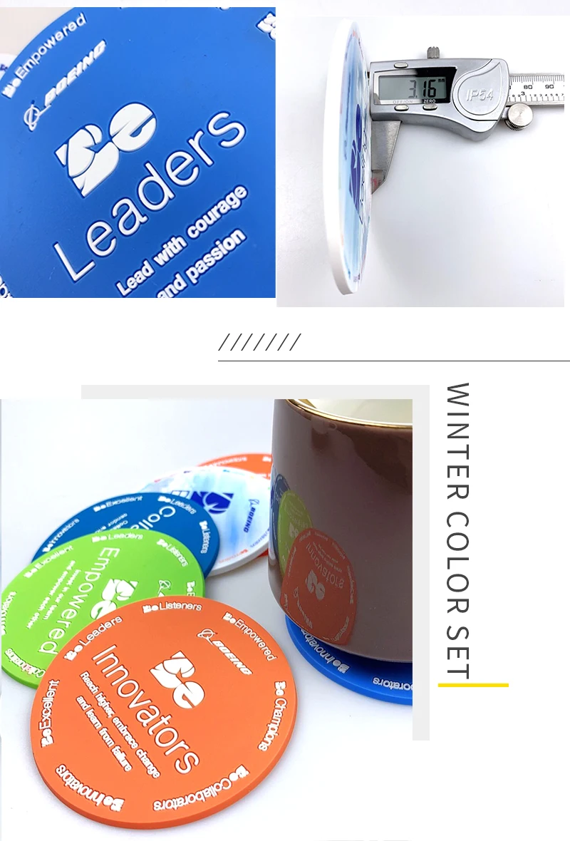 Custom Coaster Sets for Drink, Cover with Logo, PVC Soft Rubber, Heat Insulation Mats, Personalized Party Gifts 8 Hee20778d6f094f9298f4b89152c3aa99G
