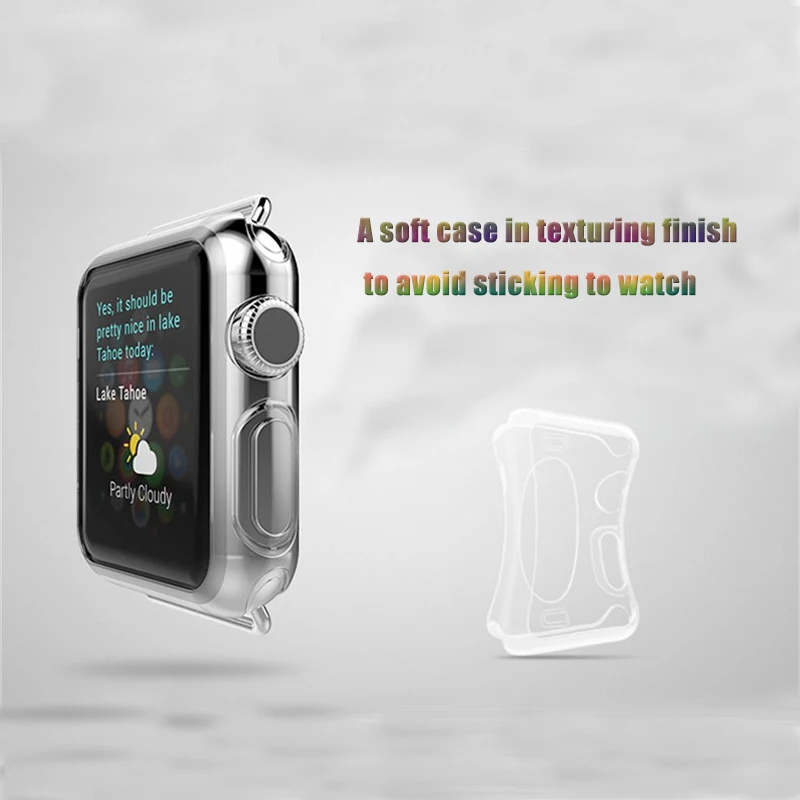 Чехол из ТПУ для apple watch series 5 4 3 Прозрачная крышка протектор для часов для iWatch 2 1 38mm42mm 40mm44mm тонкая рамка