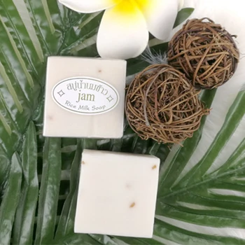 

Handmade 60g Rice Milk Soap Collagen Skin Lightening Soap Oil Control Whitening Moisturizing Face Body Cleaning Smoother