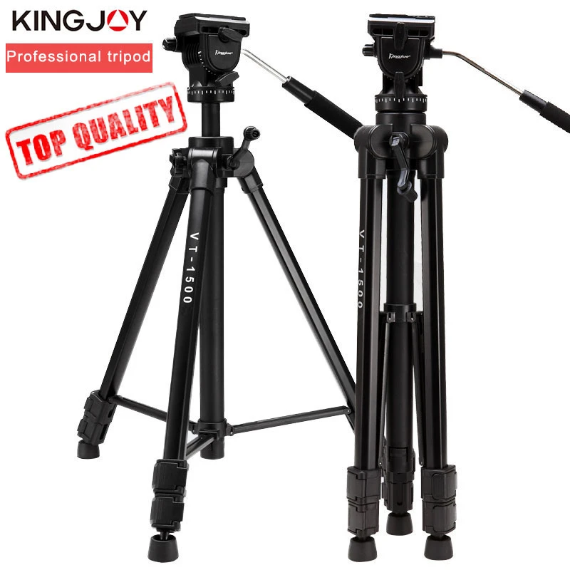Kingjoy Official Vt1500 Tripod For Video Camera Stand Profesional For All Models Digital Slr