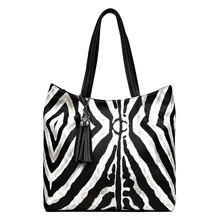 Новая Кожаная Бахрома PU полосатая Женская Сумка Зебра сумка через плечо портативная женская сумка BW01-SB-lsdqbm