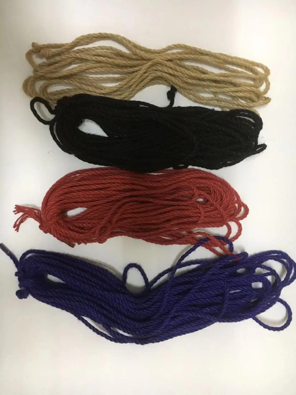 Jute rope 5 meters 6mm with blue red black raw colors for DIY pet Scratching