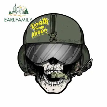 

EARLFAMILY 13cm x 11.8cm For Skull DIY Decal Windshield Car Stickers Vinyl Material Waterproof Auto Air Conditioner Decoration