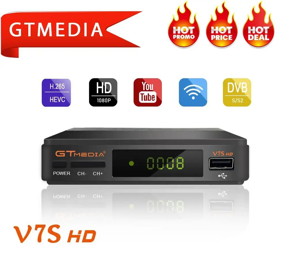 No USB WiFI Бразилия Freesat V7S HD GTMEDIA V7SHD спутниковый ресивер Полный 1080P DVB-S2 HD Поддержка Ccam powervu телеприставка freesat V7 - Цвет: No USB WiFI