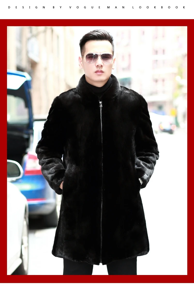 AYUNSUE 2019 Мужская норковая шуба зимняя куртка Мужские куртки из натурального меха норки Большие размеры пальто из натурального меха мужские
