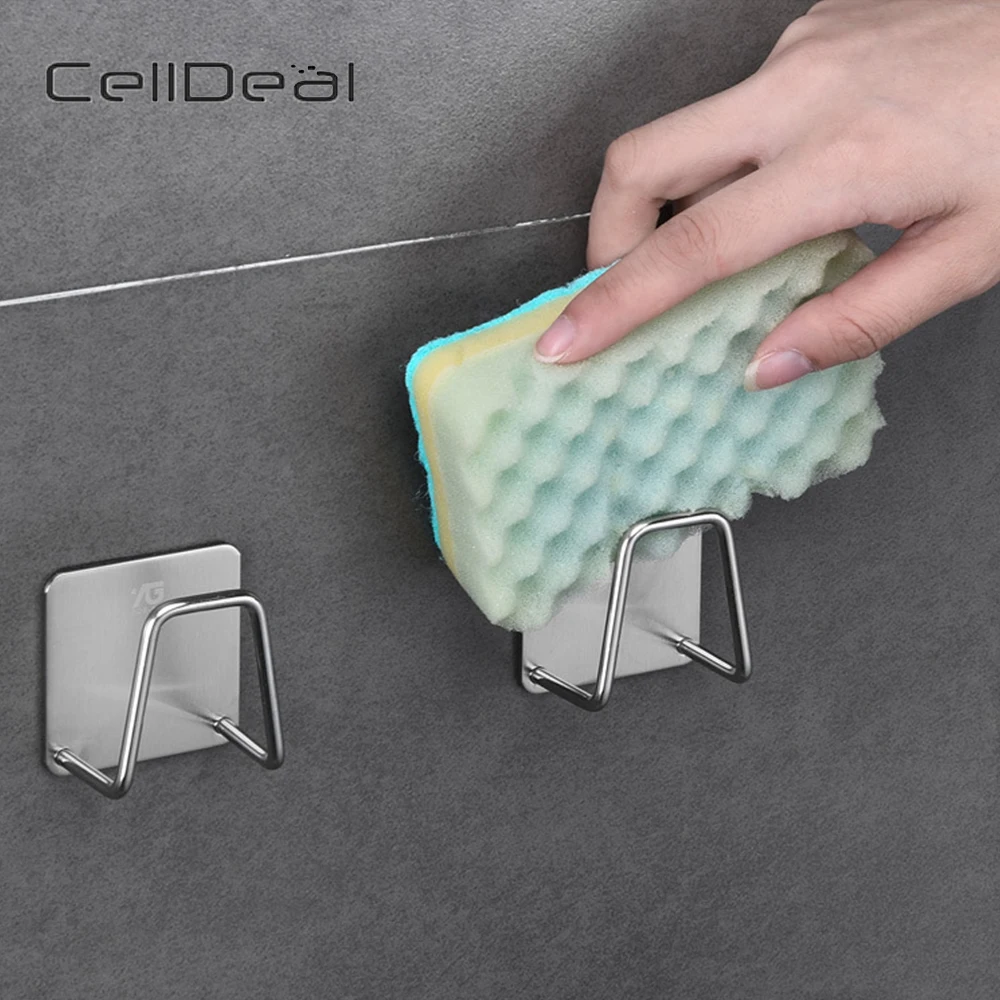 Держатель для губок на кухню из нержавеющей стали щетка мыла мытья посуды слив