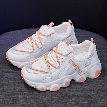 

2020 Chunky Sneakers Platform Fashion Brand Designers Tenis Female Old Dad Shoes Lacing Sports Mesh Casual Shoes Woman Footwear