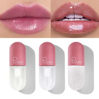 

Shimmer Lipgloss Mini Capsule Tube Moisturize Clear Change Color Plumping Lip Gloss Glitter Lips Makeup Glossier Tint Cosmetic