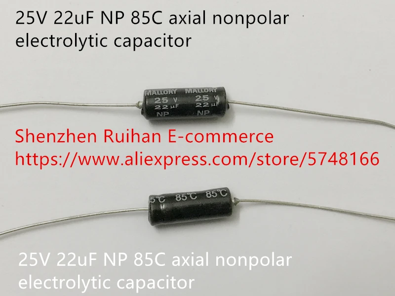 Original new 100 25V 22uF NP 85C axial nonpolar electrolytic capacitor