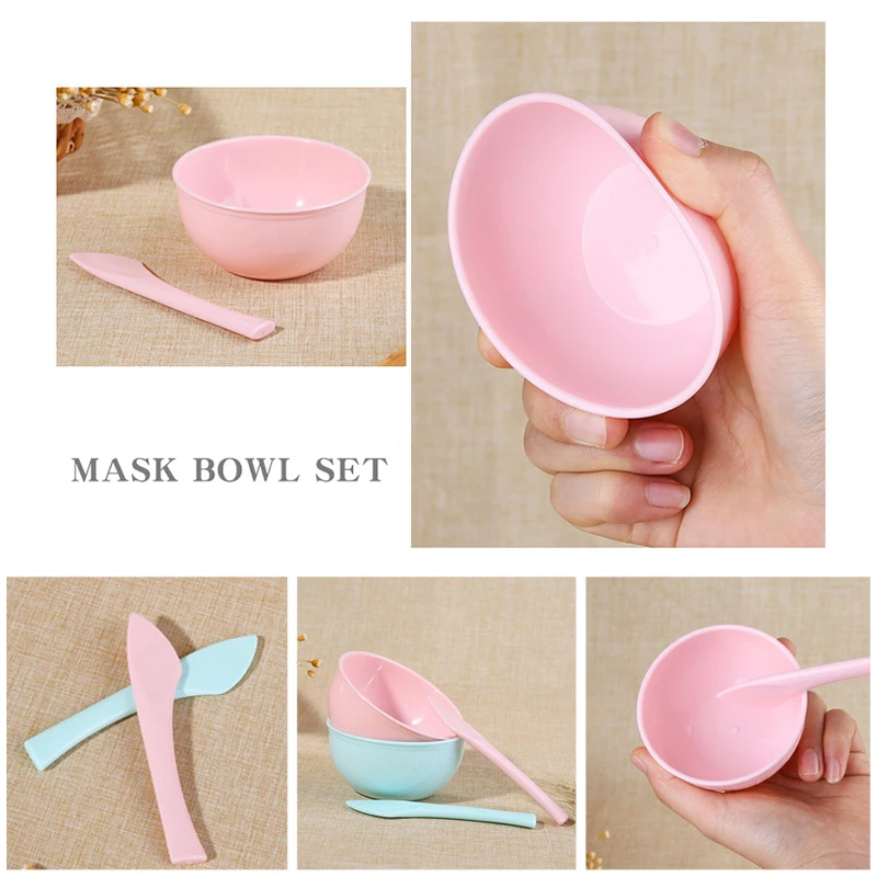 Mask Bowl Set Mask Stick Mixing Bowl DIY Self-made Cosmetic Mask Tool Makeup Tool Kits(Random Color
