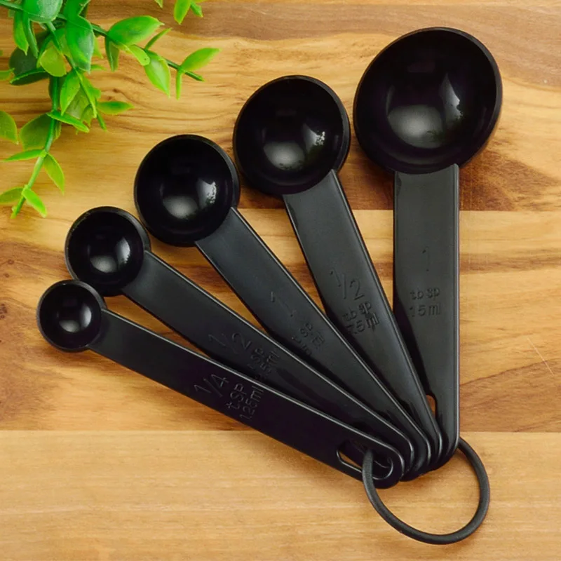 Black 5 шт./компл. Кухня Аксессуары Гаджеты мерная ложка лопатка Силиконовая ручка для выпечки Пособия по кулинарии мера для кофе инструмент Кухня расходные материалы - Цвет: Black