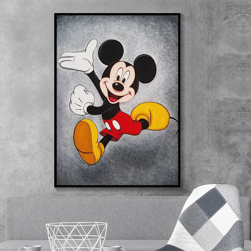 Disney dos desenhos animados mickey graffiti parede arte de rua imagem da  lona pintura cartazes e impressões para sala estar decoração  cusdros|Pintura e Caligrafia| - AliExpress