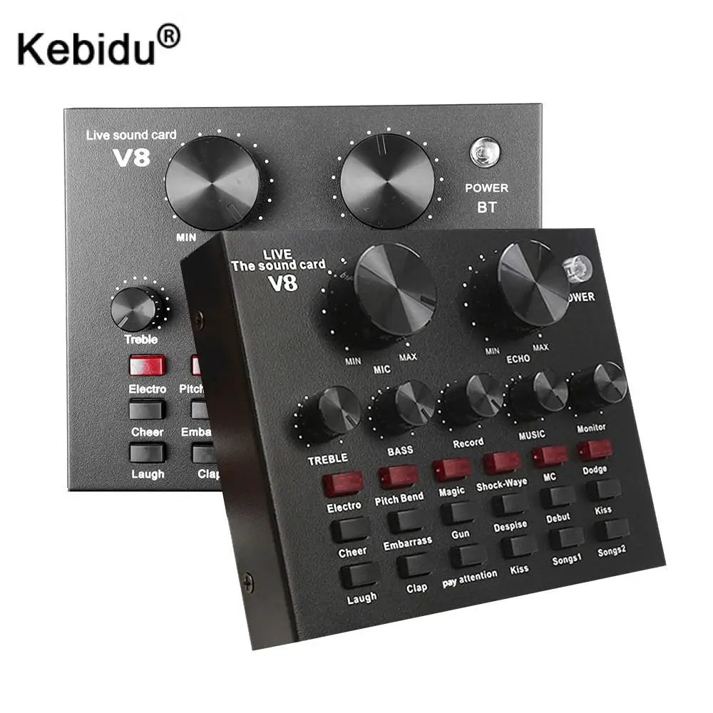 V8 USB 5 0 Аудио Звуковая карта Внешняя гарнитура микрофон веб-трансляция