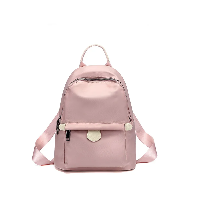 Oxford cloth backpack female new fashion large capacity backpack student schoolbag travel bag - Цвет: Pink-Trumpet