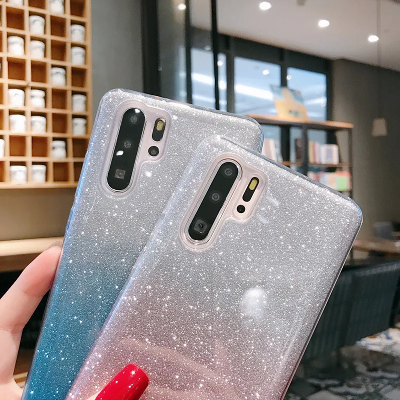 Блестящий чехол для huawei P30 Lite P20 Pro mate 20 Pro P20Pro P30Pro P 30 mate 20 мягкий градиентный Роскошный розовый чехол для телефона