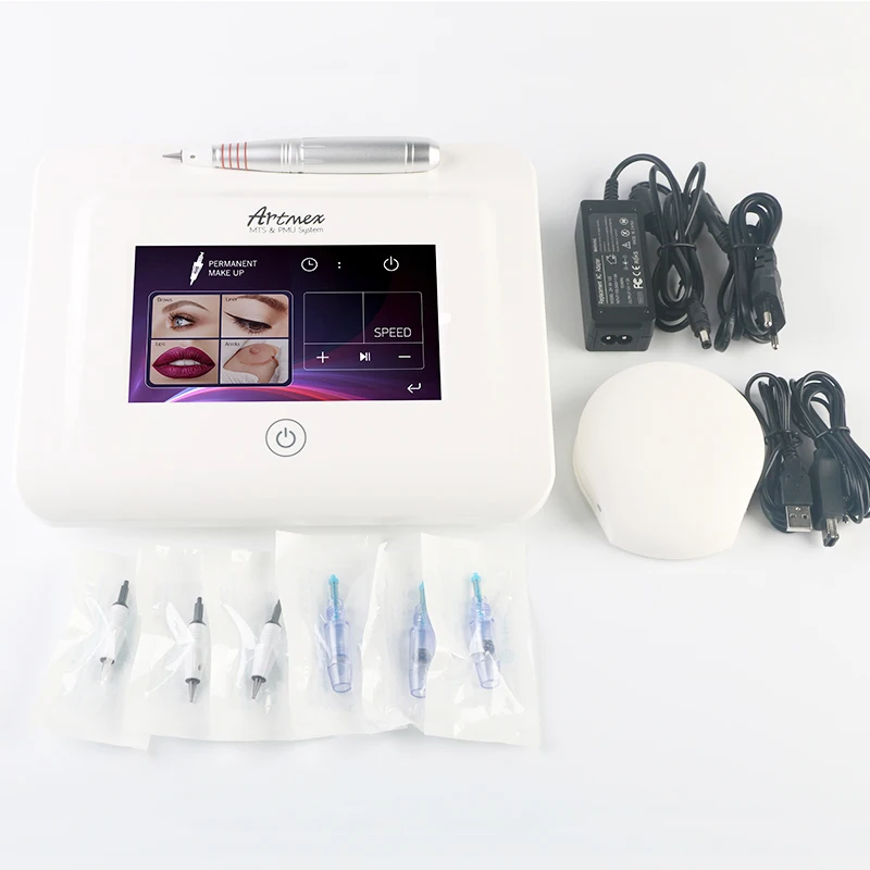 

New Tattoo Machine Artmex V11 Pro Digital Eyebrow Lip Tattoo Machine Permanent Makeup Micro-needle Therapy Device MTS PMU System