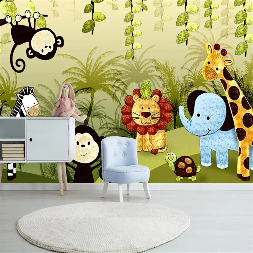 

Milofi custom 3D wallpaper mural cute hand-painted warm forest animal background wall for living room bedroom decoration