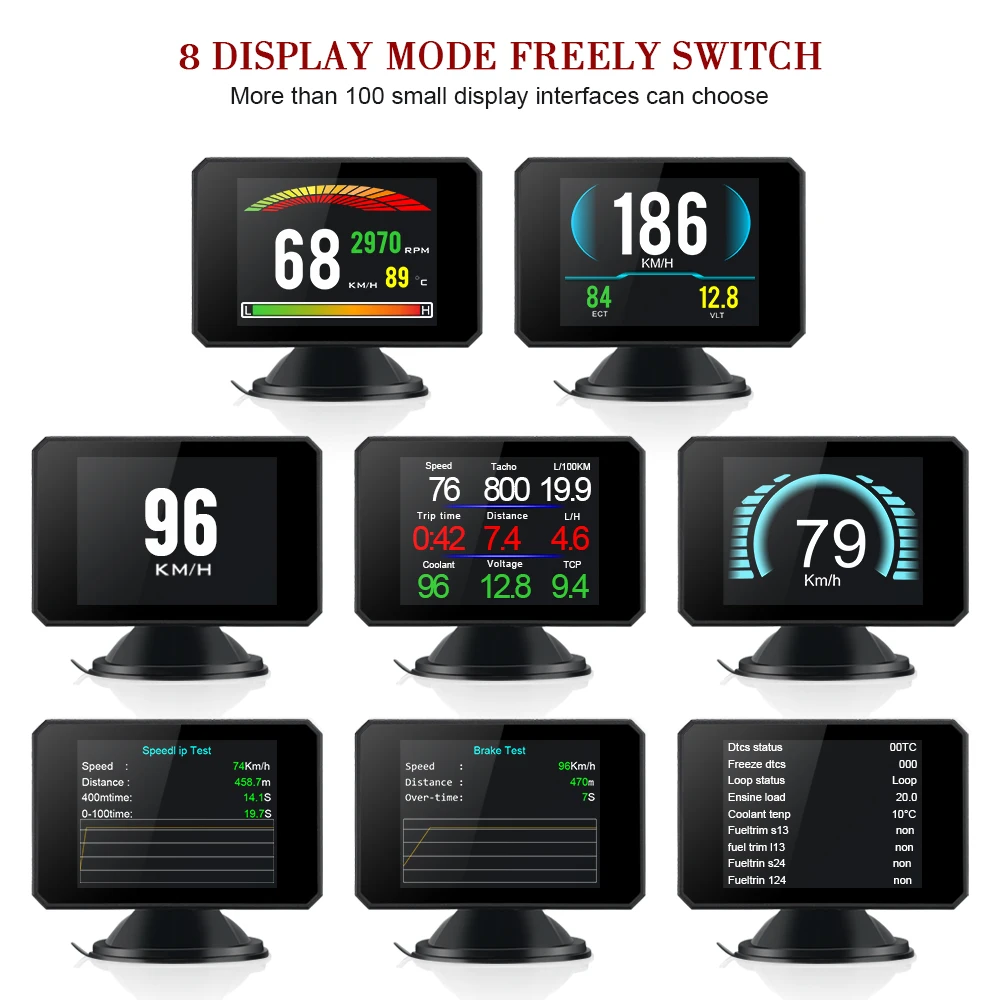 OBD 2 II HUD Дисплей температуры автомобиля км/ч MPH Turbo Boost давление скорость проектор на лобовое стекло для автомобиля HUD 5,0