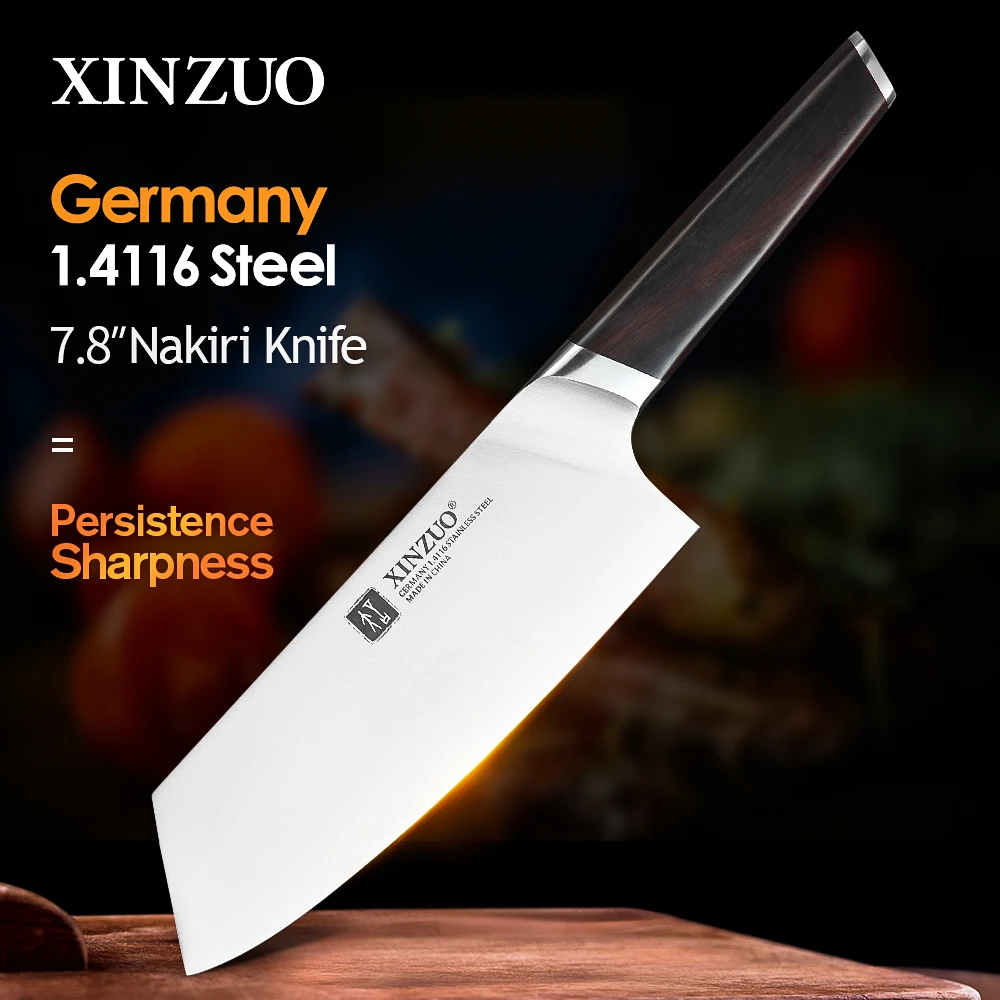 

XINZUO 7.8'' Kitchen Slicing Knife Stainless Steel Knife Cooking Tool Sharp Newarrival Nakirir Vegetable Cleaver Ebony Handle